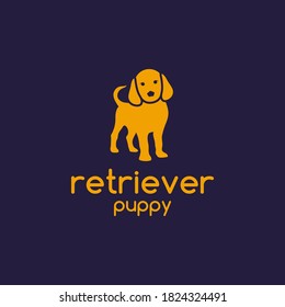 Retriever logo, dog logo, animal design, cute puppy concept, retriever puppy logo, lovely dog design