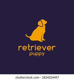 Retriever logo, dog logo, animal design, cute puppy concept, retriever puppy logo, lovely dog design