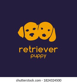 Retriever logo, dog logo, animal design, cute puppy concept, retriever puppy logo, lovely dog design