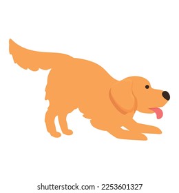 Retriever play icon cartoon vector. Golden dog. Baby pet