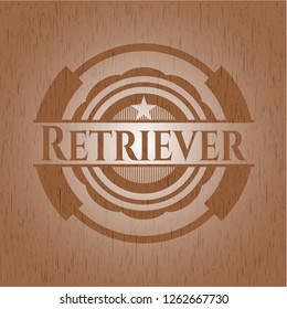 Retriever realistic wood emblem