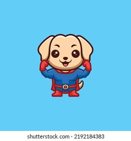 Retriever Super Hero Cute Creative Kawaii Cartoon Mascot Logo
