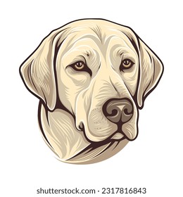 Retriver head mascot. Logo design. Illustration for printing on t-shirts.