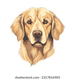 Retriver head mascot. Logo design. Illustration for printing on t-shirts.