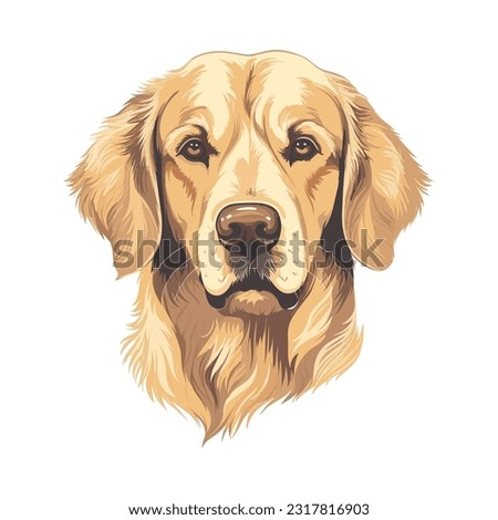 Retriver head mascot. Logo design. Illustration for printing on t-shirts.