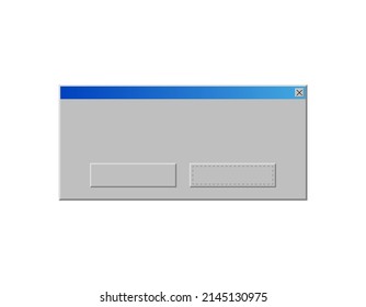 Retro 00s PC system message template. Copy space blank element for text. Empty program notification isolated. Message interface of computer operating system. 