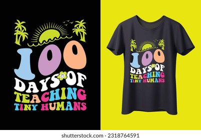 Retro 100 Tage Schult Shirt Design