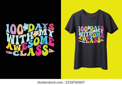 Retro 100 Tage Schult Shirt Design