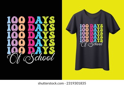 Retro 100 Tage Schult Shirt Design