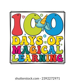 Retro 100 Days Of School T-shirt Design
