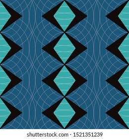 Retro 1950's hipster seamless pattern. Atomic era look with broadcasting style circles, diamonds and boomerang shapes. A nod to mid century style. For textiles, paper, gift wrap and party supplies.