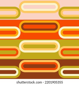 Retro 1970s Super Graphics Modernist Geometric Design. Groovy  Geo Abstract Design In Bright Retro Colors.