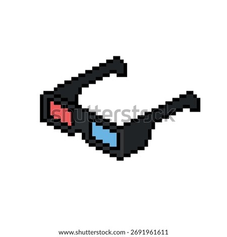 retro 2D glasses pixel art