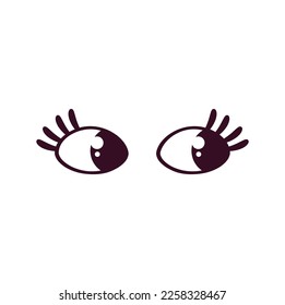 Retro 30s cartoon eyes, happy vision mascot character funny face. Vector old animation eye, vintage comic smile, caricature with happy and cheerful emotion