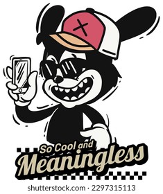 Retro 30s cartoon mascot characters with simple color. 50s, 60s old animation. Vintage comic animal for Logo and icon mascot