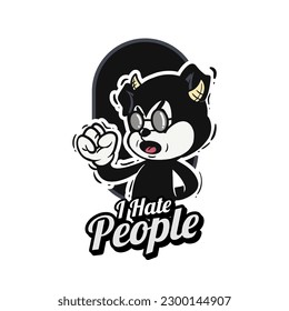 Retro 30s cartoon mascot characters with simple color. 50s, 60s old animation. Vintage comic animal for Logo and icon mascot