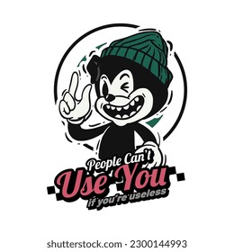 Retro 30s cartoon mascot characters with simple color. 50s, 60s old animation. Vintage comic animal for Logo and icon mascot