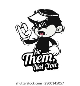 Retro 30s cartoon mascot characters with simple color. 50s, 60s old animation. Vintage comic animal for Logo and icon mascot