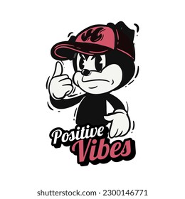 Retro 30s cartoon mascot characters with simple color. 50s, 60s old animation. Vintage comic animal for Logo and icon mascot
