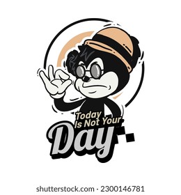Retro 30s cartoon mascot characters with simple color. 50s, 60s old animation. Vintage comic animal for Logo and icon mascot