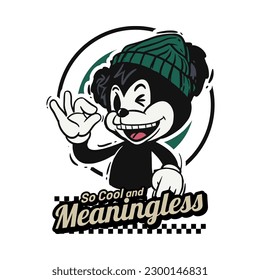 Retro 30s cartoon mascot characters with simple color. 50s, 60s old animation. Vintage comic animal for Logo and icon mascot