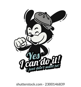 Retro 30s cartoon mascot characters with simple color. 50s, 60s old animation. Vintage comic animal for Logo and icon mascot