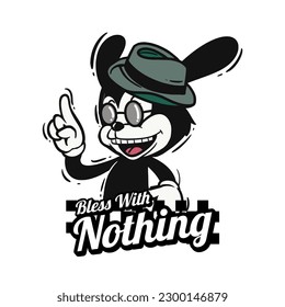 Retro 30s cartoon mascot characters with simple color. 50s, 60s old animation. Vintage comic animal for Logo and icon mascot