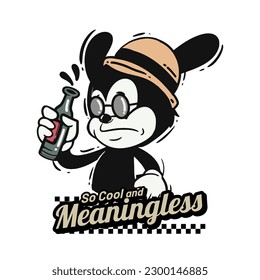 Retro 30s cartoon mascot characters with simple color. 50s, 60s old animation. Vintage comic animal for Logo and icon mascot