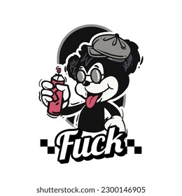 Retro 30s cartoon mascot characters with simple color. 50s, 60s old animation. Vintage comic animal for Logo and icon mascot