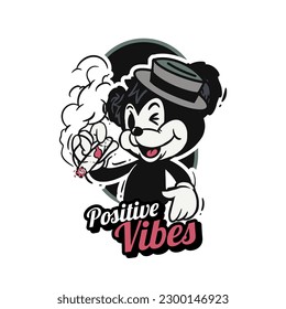 Retro 30s cartoon mascot characters with simple color. 50s, 60s old animation. Vintage comic animal for Logo and icon mascot