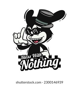 Retro 30s cartoon mascot characters with simple color. 50s, 60s old animation. Vintage comic animal for Logo and icon mascot