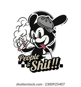 Retro 30s cartoon mascot characters with simple color. 50s, 60s old animation. Vintage comic animal for Logo and icon mascot