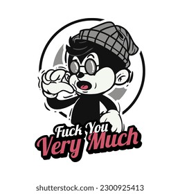 Retro 30s cartoon mascot characters with simple color. 50s, 60s old animation. Vintage comic animal for Logo and icon mascot