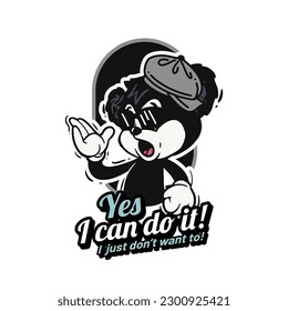 Retro 30s cartoon mascot characters with simple color. 50s, 60s old animation. Vintage comic animal for Logo and icon mascot