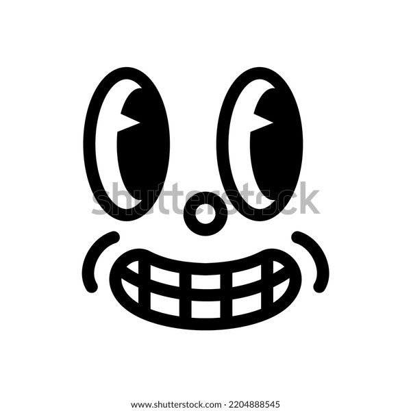 Retro 30s Face Surprised Character Minimalistic Stock Vector (Royalty ...