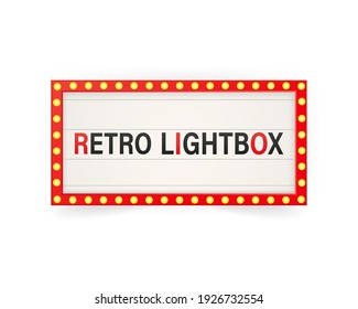 Retro 3d advertising with retro lightbox on background for banner design. Vector design banner. Vector stage.