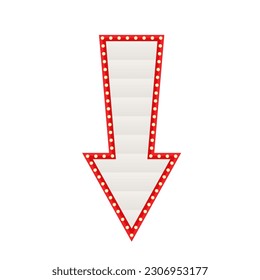 Retro 3d advertising with retro lightbox on background for banner design. Vector design banner. Vector stage. Retro lightbox arrow. Vector illustration