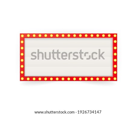 Retro 3d advertising with retro lightbox on background for banner design. Vector design banner. Vector stage.