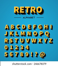 Retro 3d alphabet