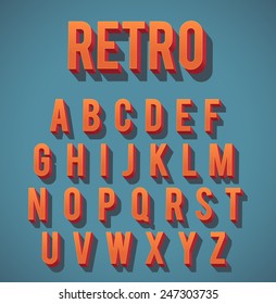 Retro 3D Alphabet Set