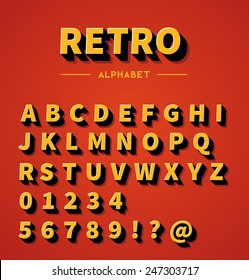 Retro 3d alphabet with shadow