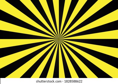 Retro 3d brochure template with black yellow rays on dust yellow background. 3d template on dust yellow backdrop.