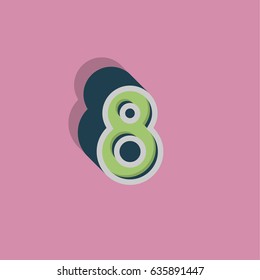 Retro 3D character from a font set, vector illustration