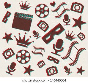 Retro 3d cinema background