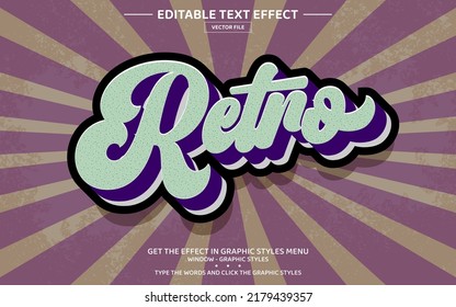 Retro 3D editable text effect template