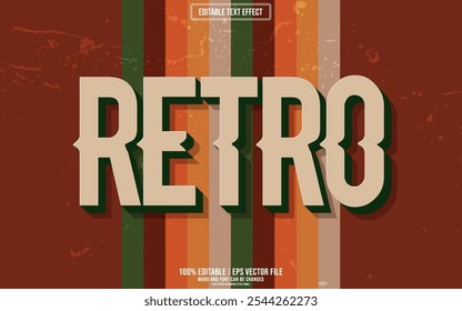 Efecto de texto retro editable en 3D