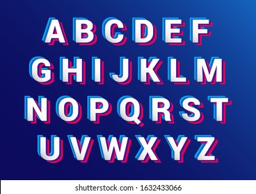 Retro 3D Effect Alphabets Set