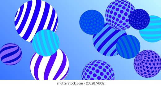 Retro 3d illustration abstract balls, great design for any purposes.  Modern poster for cover design.  Vector modern banner. Abstract bright wallpaper. 3d geometric shape  illustration.