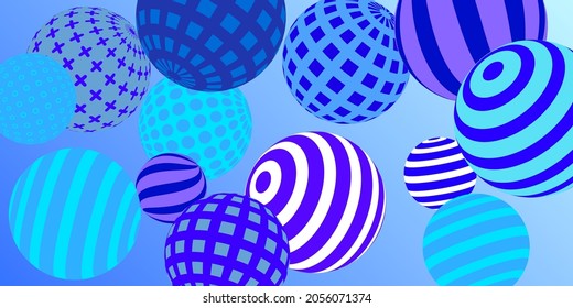 Retro 3d illustration abstract balls, great design for any purposes.  Modern poster for cover design.  Vector technology background.  Abstract bright wallpaper. 3d geometric shape  illustration.