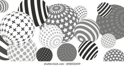 Retro 3d illustration abstract balls, great design for any purposes.  Modern cover concept. Vector illustration design. Abstract bright wallpaper. 3d geometric shape  illustration.